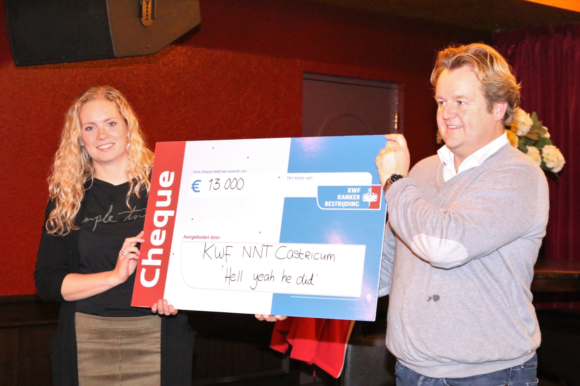 KWF ontvangt mooie cheque van Natte Neuzen Trail Castricum